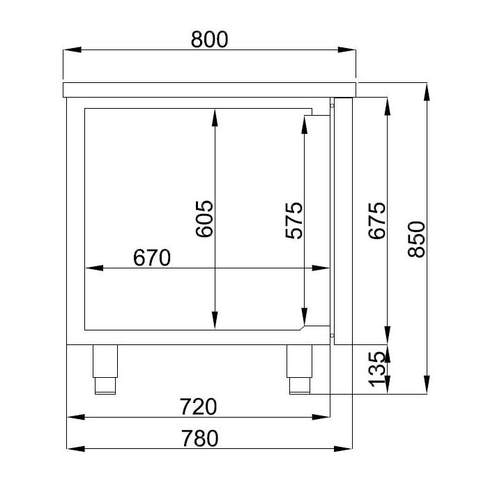 TABLE RÉFRIGÉRÉE PÂTISSERIE 2 PORTES 380 L Combisteel – Image 2