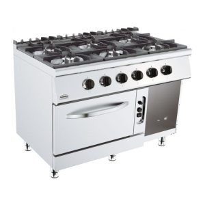 CUISINIERE A GAZ BASE 700 6 BRULEURS AVEC FOUR A GAZ Combisteel
