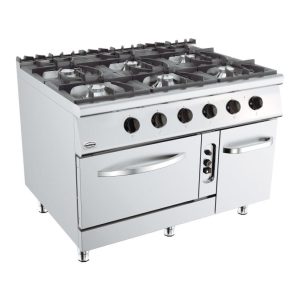 CUISINIERE A GAZ BASE 900 6 BRULEURS AVEC FOUR A GAZ Combisteel