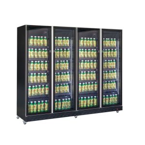 RÉFRIGÉRATEUR 4 PORTES VITRÉES NOIR Combisteel *TRANSPORT SUR DEMANDE*