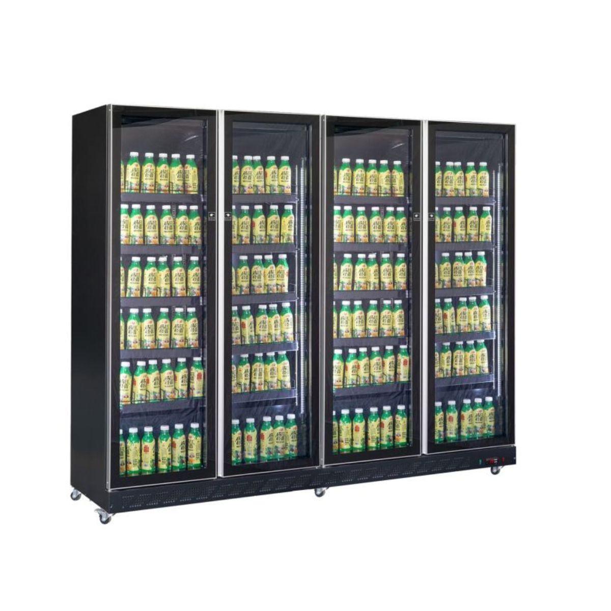 RÉFRIGÉRATEUR 4 PORTES VITRÉES NOIR Combisteel *TRANSPORT SUR DEMANDE*