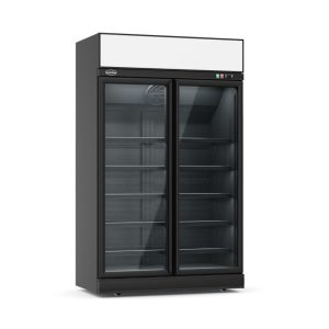 RÉFRIGÉRATEUR 2 PORTES VITRÉES NOIR INS-1000R BL Combisteel