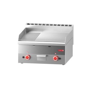 PLANCHA GAZ PLAQUE 2/3 lisse 1/3 rainurée 60/60 FTRG Gastro M 600