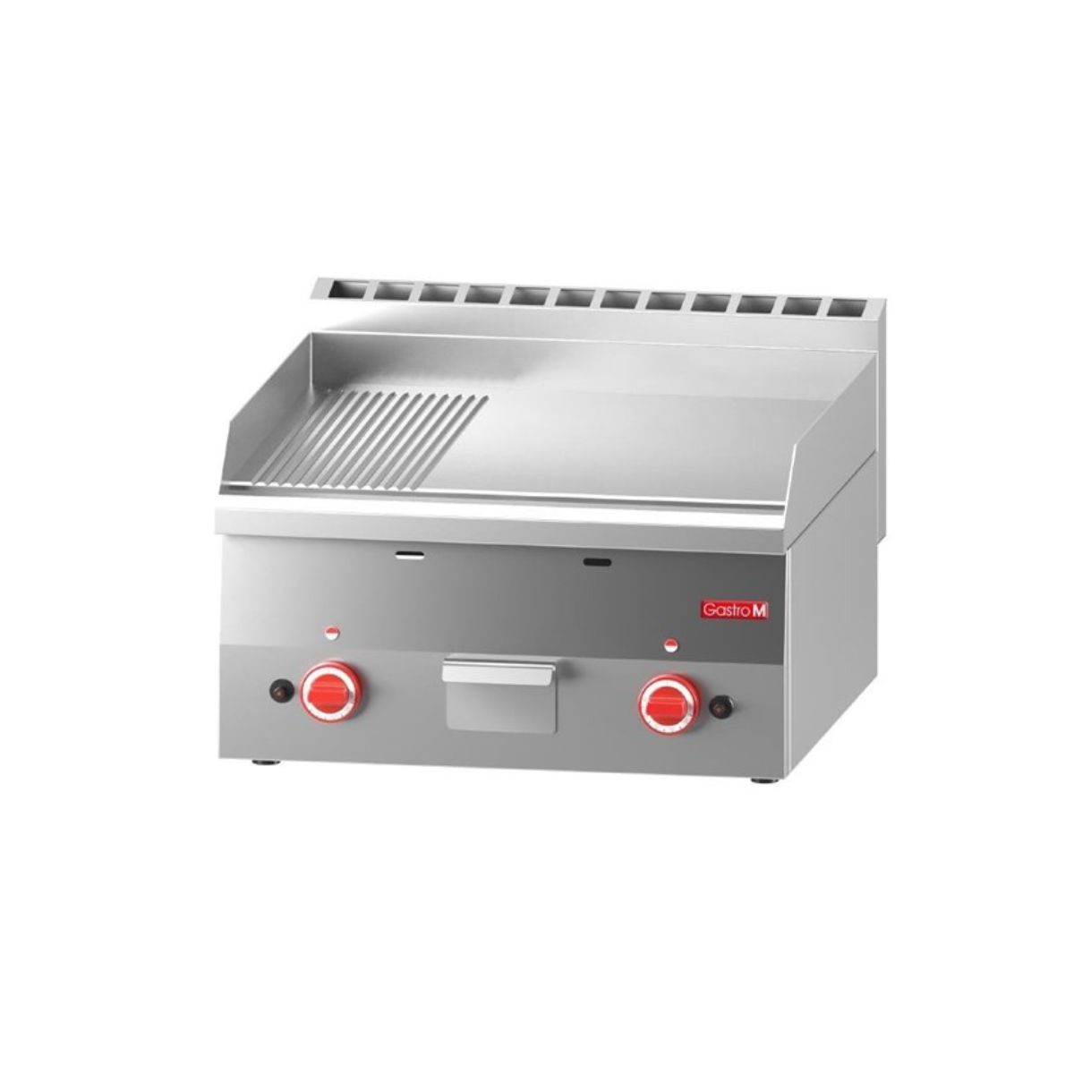 PLANCHA GAZ PLAQUE 2/3 lisse 1/3 rainurée 60/60 FTRG Gastro M 600