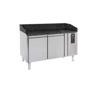 TABLE PRÉP POUR PIZZA 2 PORTES GRANIT NOIR Combisteel